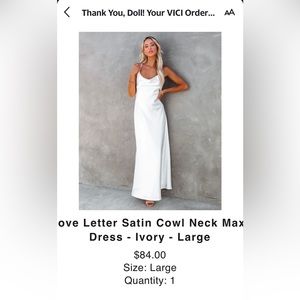 Vici Dolls Ivory Satin Wedding/Evening Dress